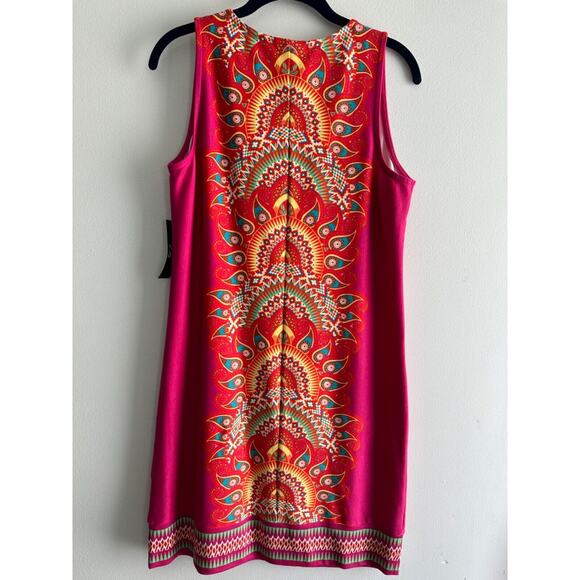 New York & Co Sleeveless Dress Women's Pink Batik Print NWT Size S - Picture 2 of 5